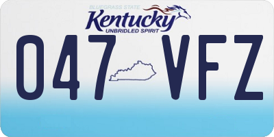 KY license plate 047VFZ