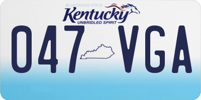 KY license plate 047VGA