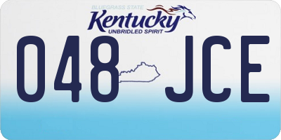 KY license plate 048JCE