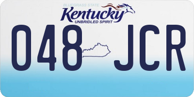 KY license plate 048JCR