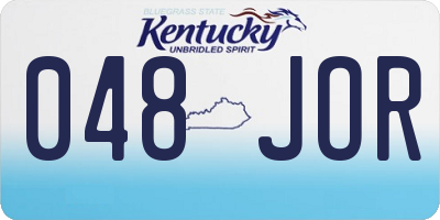 KY license plate 048JOR