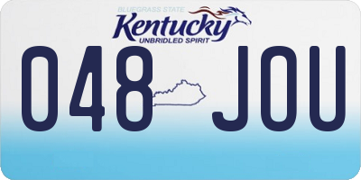 KY license plate 048JOU