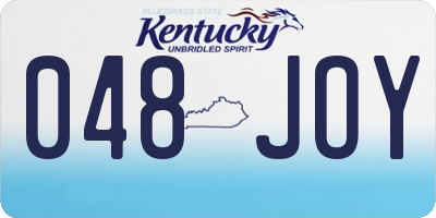 KY license plate 048JOY