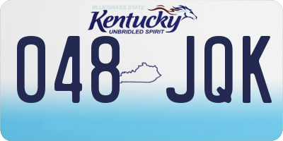 KY license plate 048JQK