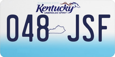 KY license plate 048JSF