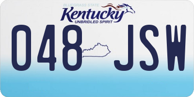 KY license plate 048JSW
