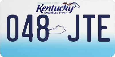 KY license plate 048JTE