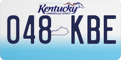 KY license plate 048KBE