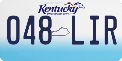 KY license plate 048LIR