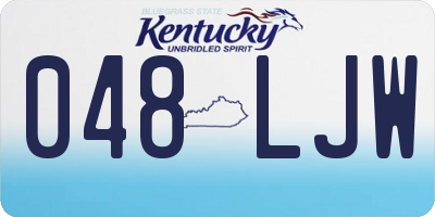 KY license plate 048LJW