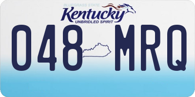 KY license plate 048MRQ