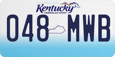 KY license plate 048MWB
