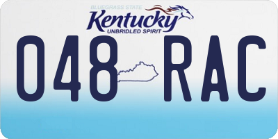 KY license plate 048RAC