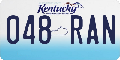 KY license plate 048RAN