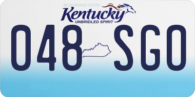 KY license plate 048SGO