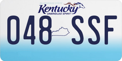 KY license plate 048SSF