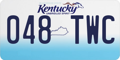 KY license plate 048TWC