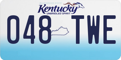KY license plate 048TWE