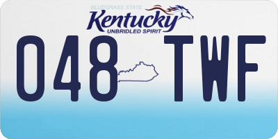 KY license plate 048TWF