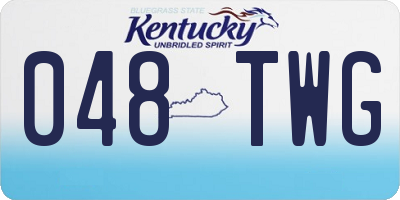 KY license plate 048TWG