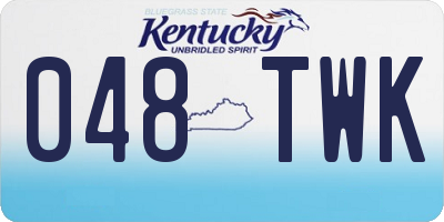 KY license plate 048TWK