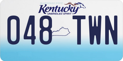 KY license plate 048TWN