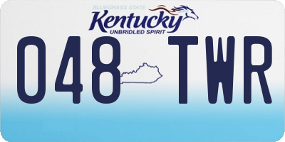KY license plate 048TWR