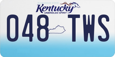 KY license plate 048TWS