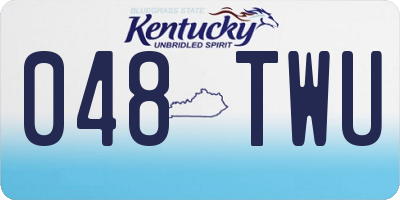 KY license plate 048TWU