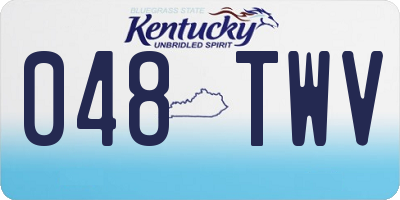 KY license plate 048TWV