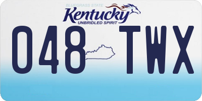 KY license plate 048TWX