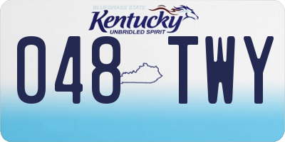 KY license plate 048TWY