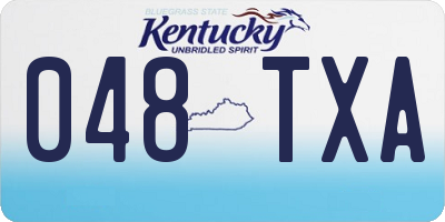 KY license plate 048TXA