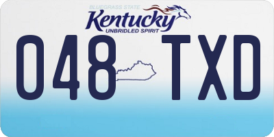 KY license plate 048TXD