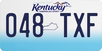 KY license plate 048TXF