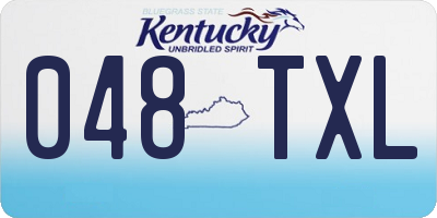 KY license plate 048TXL