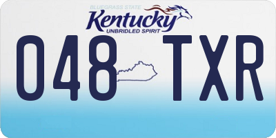 KY license plate 048TXR
