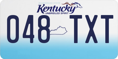 KY license plate 048TXT