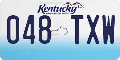 KY license plate 048TXW
