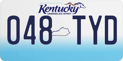 KY license plate 048TYD
