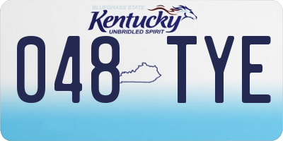 KY license plate 048TYE