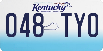 KY license plate 048TYO