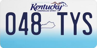 KY license plate 048TYS