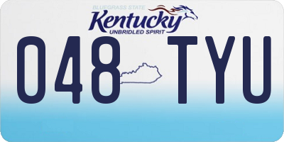 KY license plate 048TYU