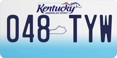 KY license plate 048TYW