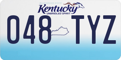KY license plate 048TYZ