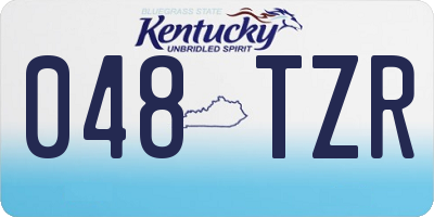 KY license plate 048TZR