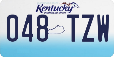 KY license plate 048TZW