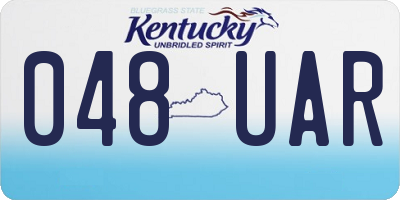 KY license plate 048UAR