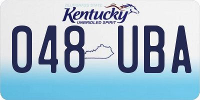 KY license plate 048UBA